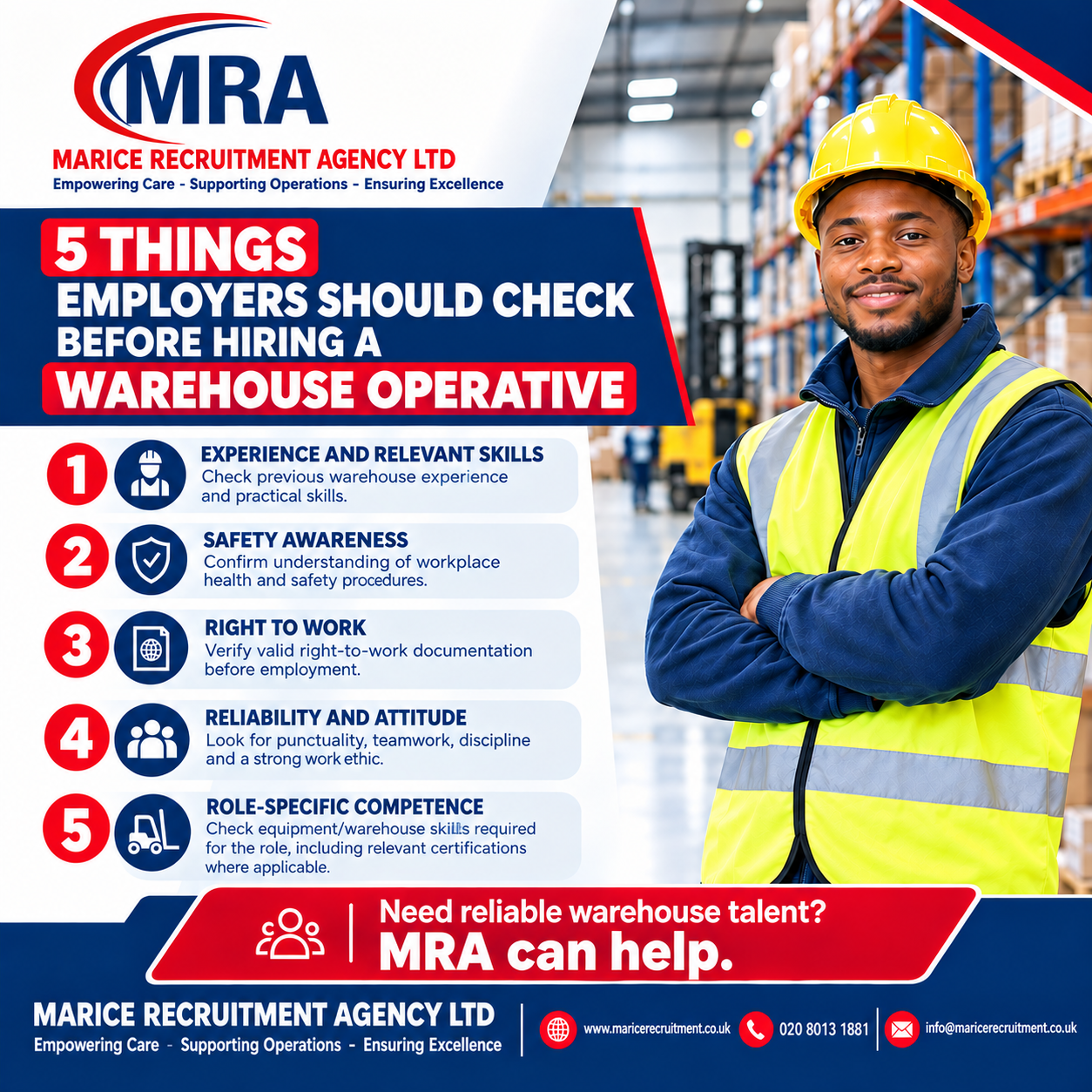 5 Things Employers Should Check Before Hiring a Warehouse Operative